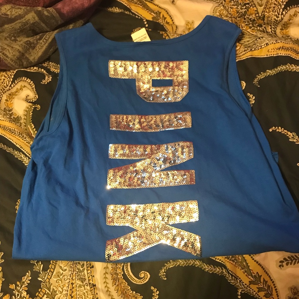 VS Pink sequin tank top
